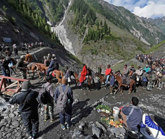 Heavy rain slows down progress of Amarnath Yatra pilgrims