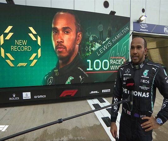 Russian GP: Lewis Hamilton takes 100th F1 win at Sochi