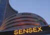 Equity indices open in red, Sensex down by 256 points