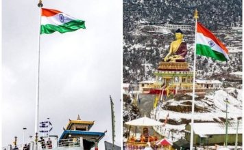 Arunachal Pradesh CM hoists 104 ft tall national flag at Tawang, second highest in India