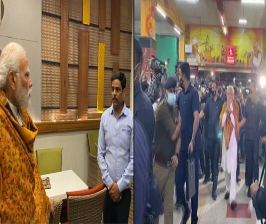 After ‘chai pe charcha’ during roadshow, PM Modi visits Varanasi Cantt railway station, interacts with people