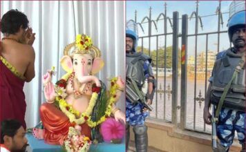 Ganesh Chaturthi celebrations in Hubbali’s Idgah ground amid tight security after HC’s nod