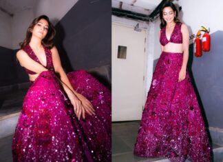 Kriti Kharbanda’s glittery plum gown is all about ethnicity and style