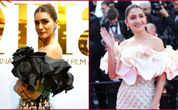Anushka Sharma, Kriti Sanon graces similar gowns on same day at different events, leaving fans wonder if it’s coincidence