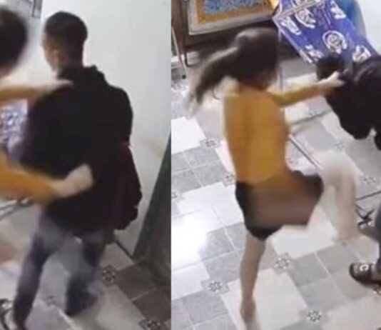 Wife beats husband for allegedly coming late from work, netizens say, “difficult to watch”