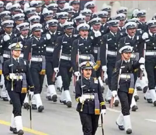 75th Republic day : All-women Tri-service contingent march at Kartavya Path with pride