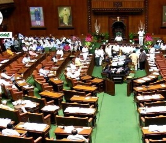 BJP MLAs protest in assembly demanding action on alleged ‘Pro-Pak slogan’ incident