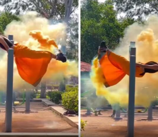 Women’s Saree catches fire while performing stunt, Netizens say, All this for a Reel, Really!!