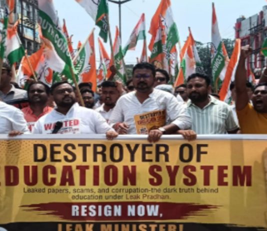 Tripura Youth Congress stages massive protest in Agartala over NEET irregularities